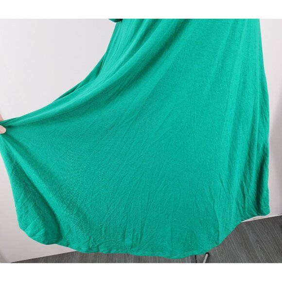 Women's Zenana Premium Green Flowy Small Dress Pockets Swing Style Soft Knee Len - Picture 4 of 7